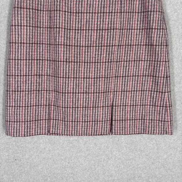 Boden Wool Tweed Skirt 10L Pink Purple Houndstooth British Academia Clueless - Picture 3 of 12
